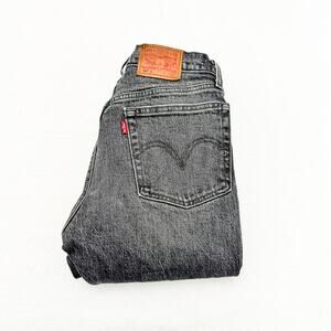Levi's 501 S Skinny Gray Charcoal Wash Button Fly Skinny Denim Jean Size 24 x 28